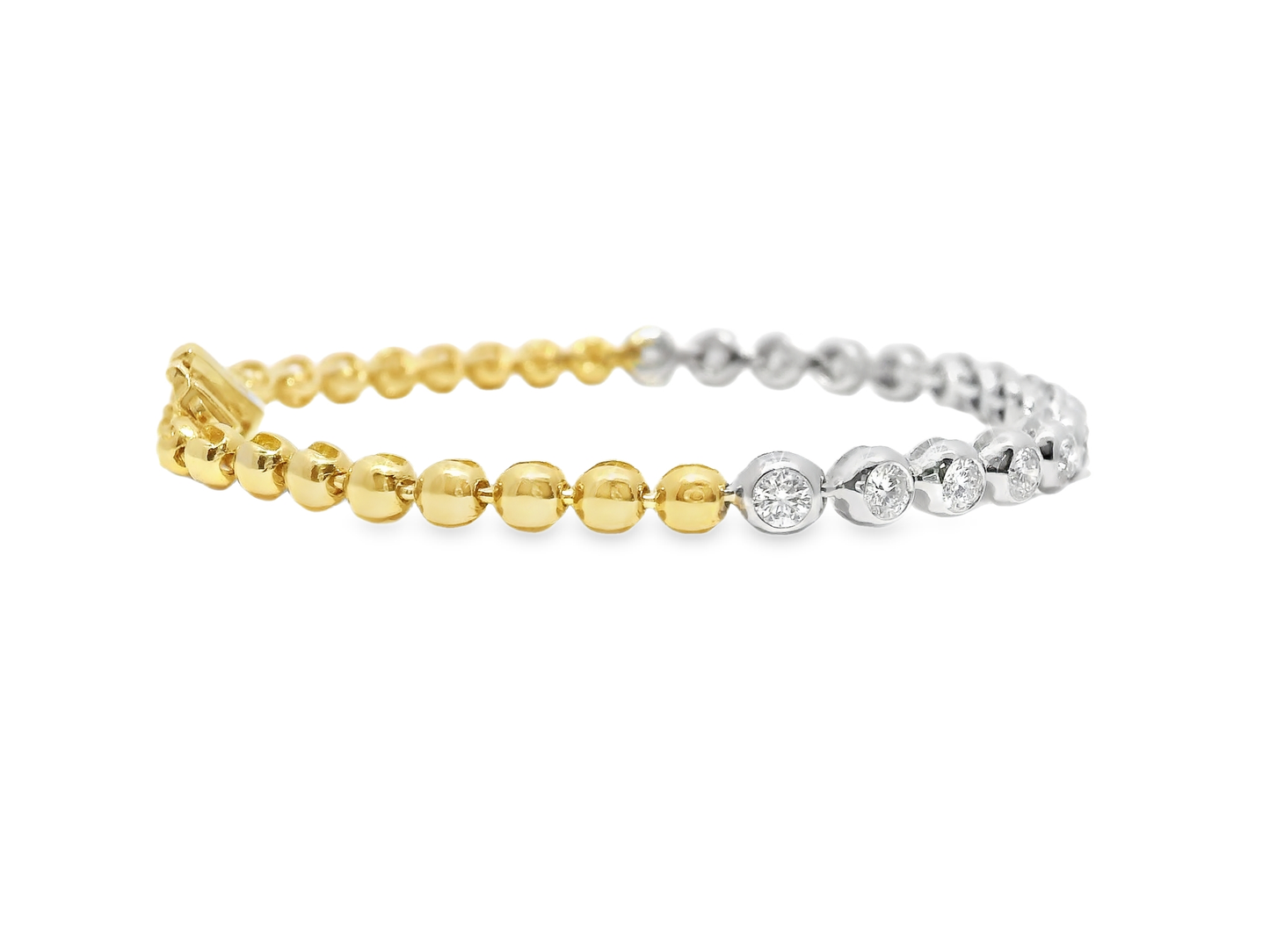 1.23CT Diamond Bracelet 14k Yellow Gold