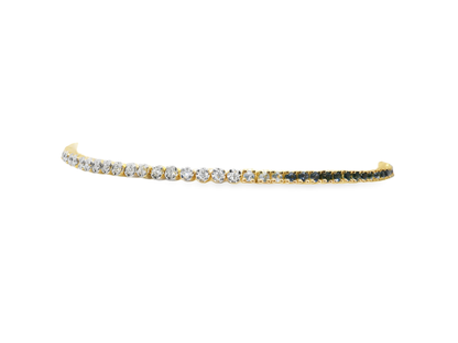 0.58CT Diamond 1.00CT Blue Sapphire Bracelet 14k Yellow Gold