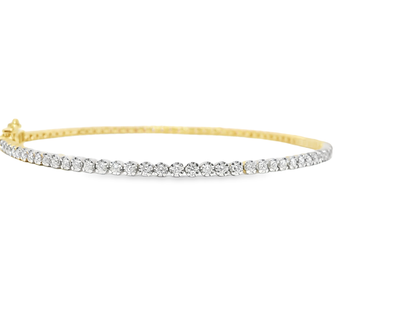 0.58CT Diamond 1.00CT Pink Sapphire Fashion Bracelet 14k Yellow Gold