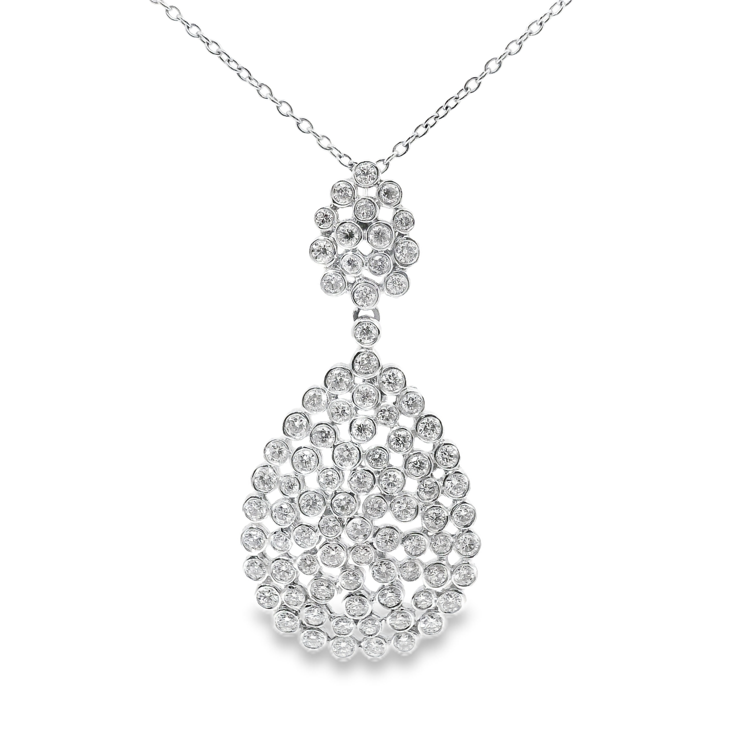 3.05CT Diamond Pendant 18k White Gold