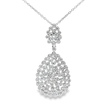 3.05CT Diamond Pendant 18k White Gold