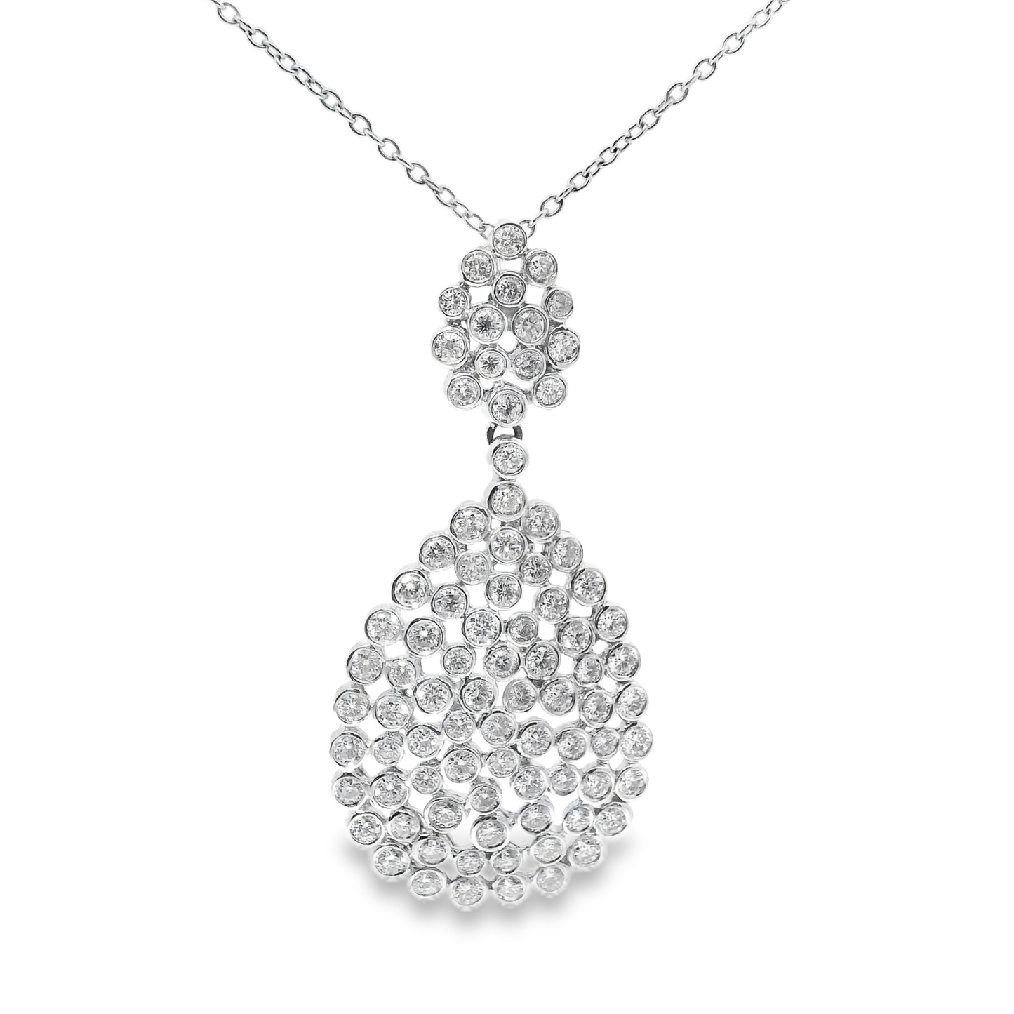 3.05CT Diamond Pendant 18k White Gold
