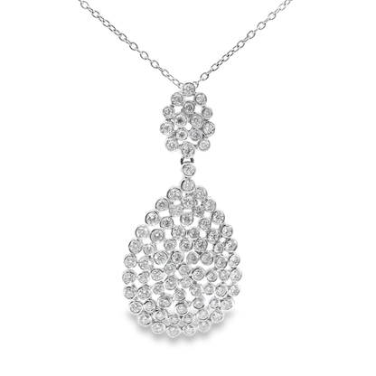 3.05CT Diamond Pendant 18k White Gold