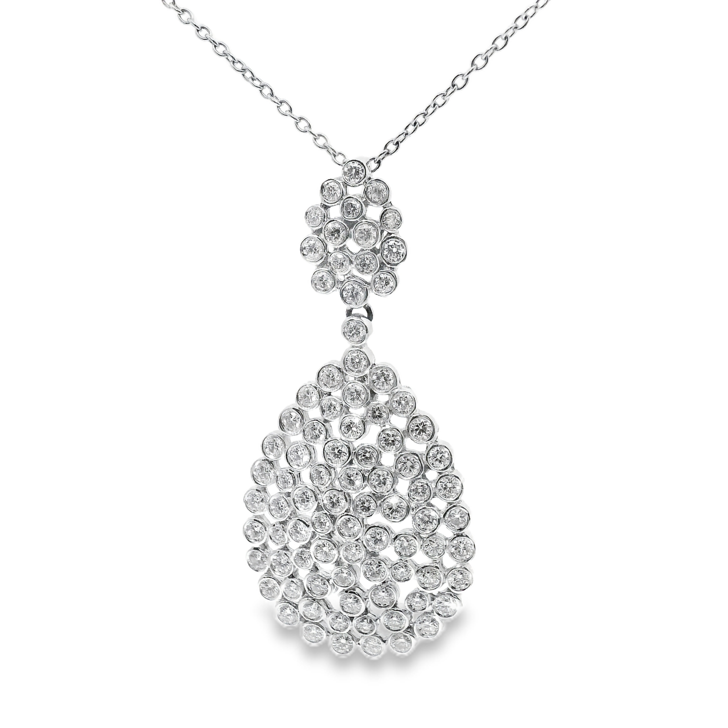 3.05CT Diamond Pendant 18k White Gold