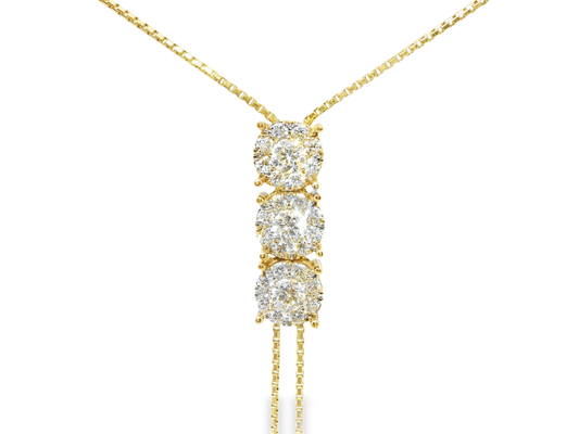 1.57CT Diamond Zip Pendant 14k Yellow Gold