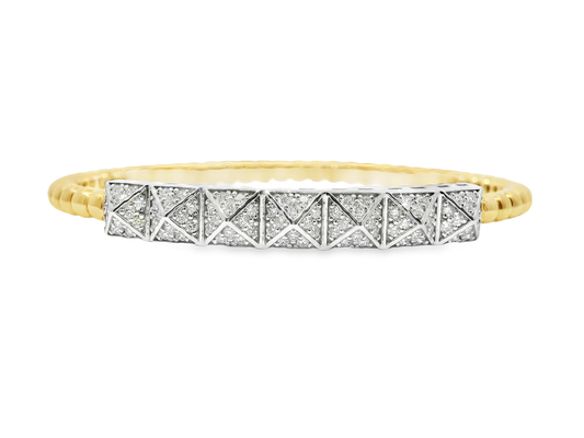 1.01CT Diamond Bangle 14k Yellow Gold