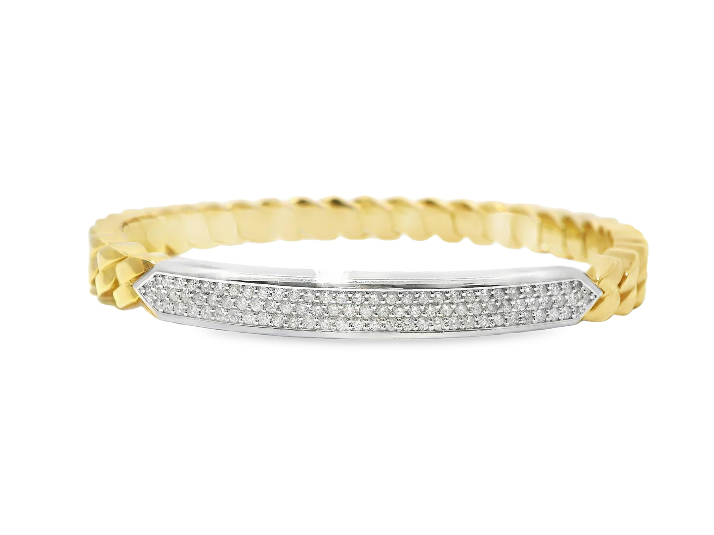 0.82CT Diamond Bangle 14k Yellow Gold