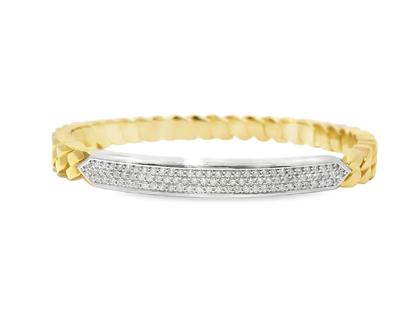 0.82CT Diamond Bangle 14k Yellow Gold
