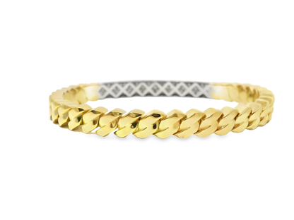 0.82CT Diamond Bangle 14k Yellow Gold