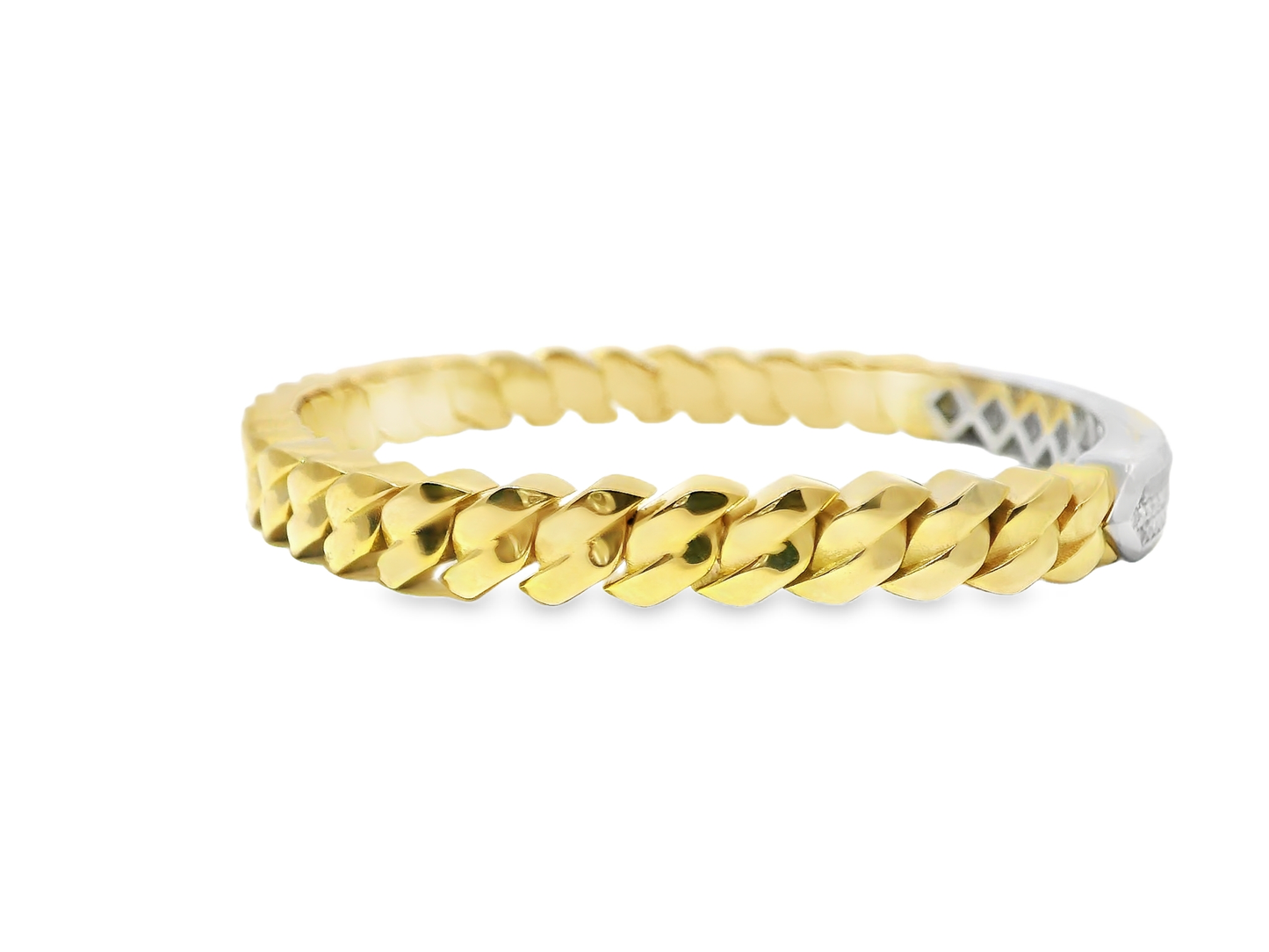 0.82CT Diamond Bangle 14k Yellow Gold