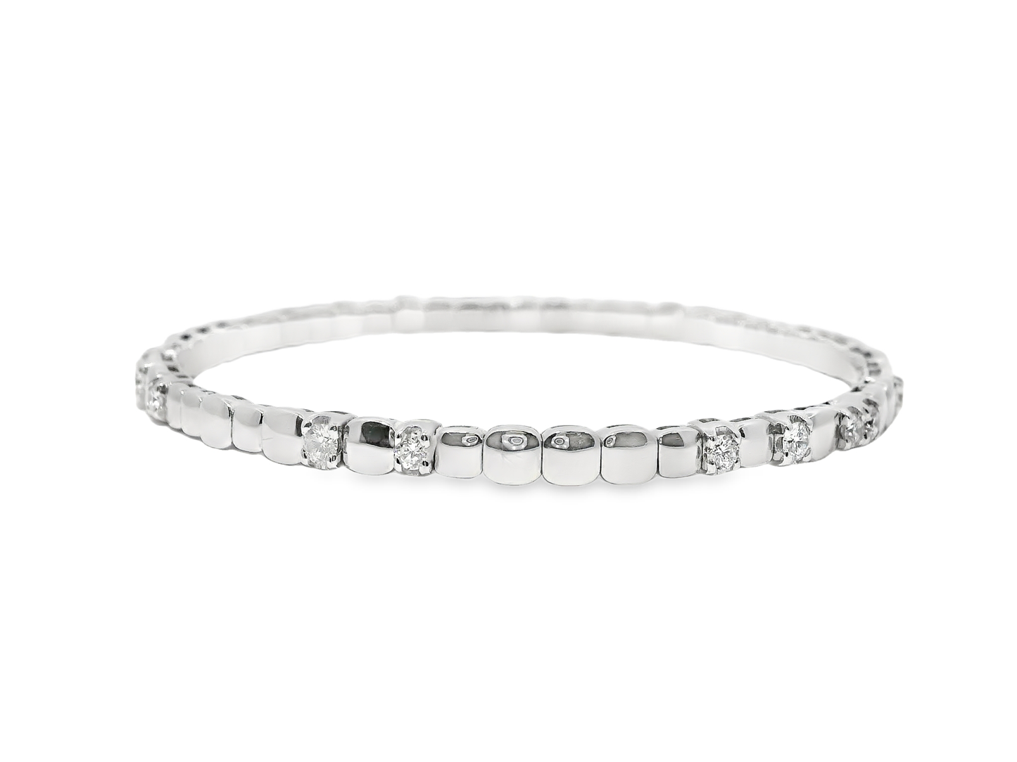 0.92CT Diamond Bangle 18k White Gold