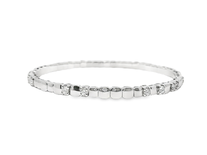0.92CT Diamond Bangle 18k White Gold