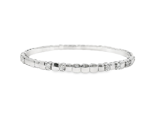 0.92CT Diamond Bangle 18k White Gold