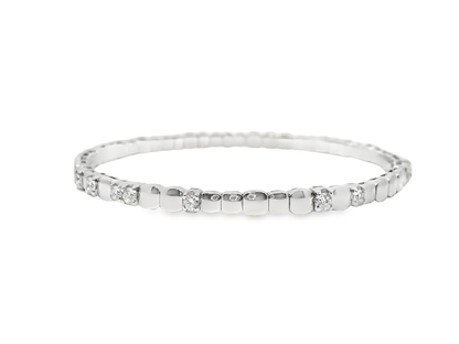 0.92CT Diamond Bangle 18k White Gold