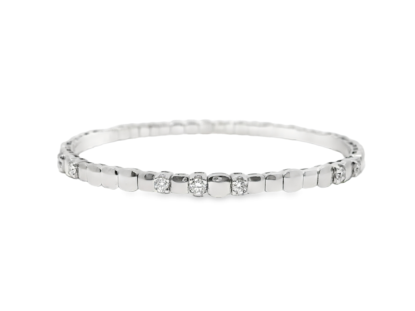0.92CT Diamond Bangle 18k White Gold