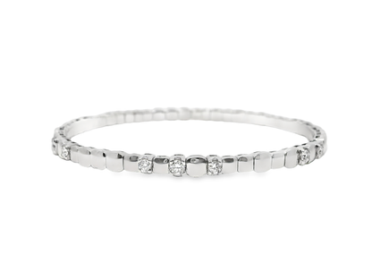 0.92CT Diamond Bangle 18k White Gold