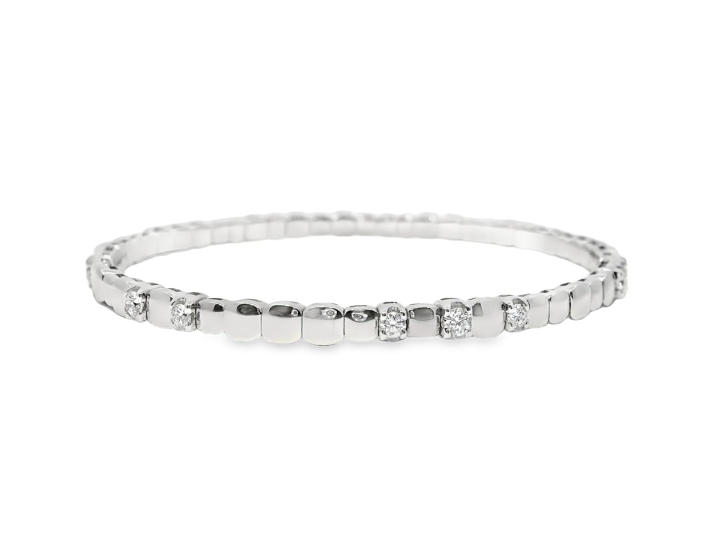 0.92CT Diamond Bangle 18k White Gold