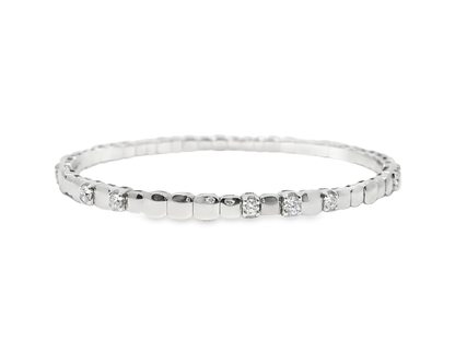 0.92CT Diamond Bangle 18k White Gold