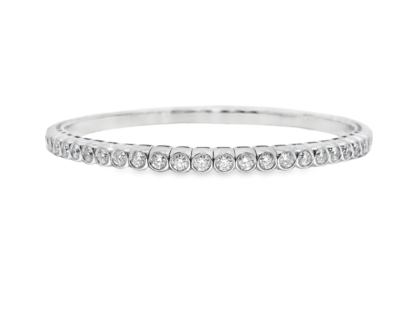 3.54CT Diamond Bangle 18k White Gold