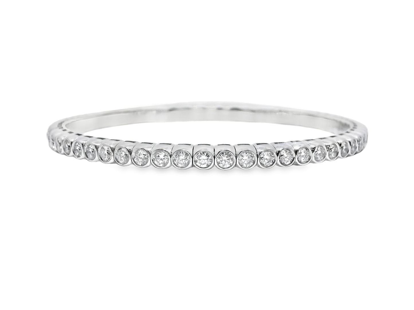 3.54CT Diamond Bangle 18k White Gold