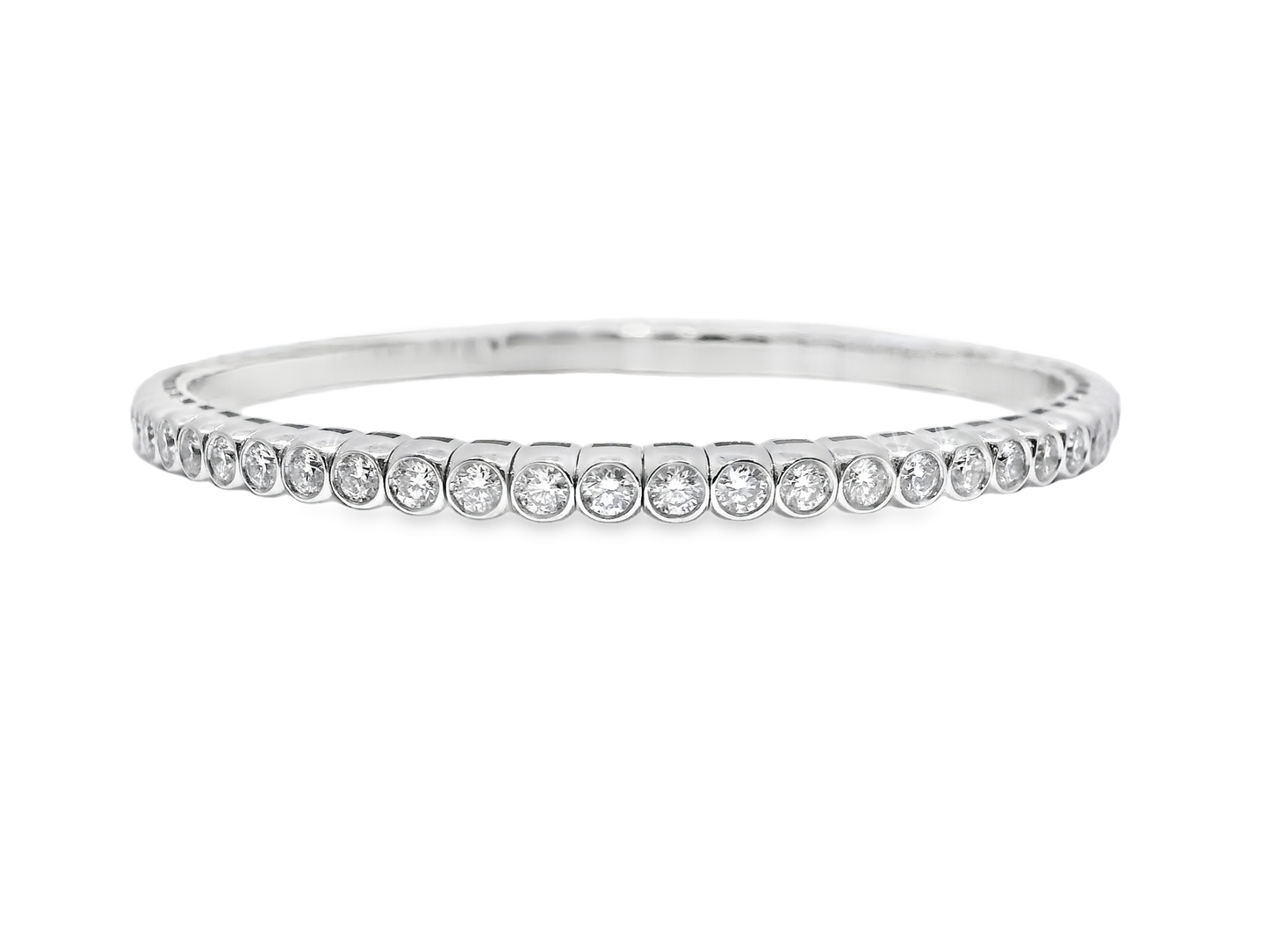 3.54CT Diamond Bangle 18k White Gold