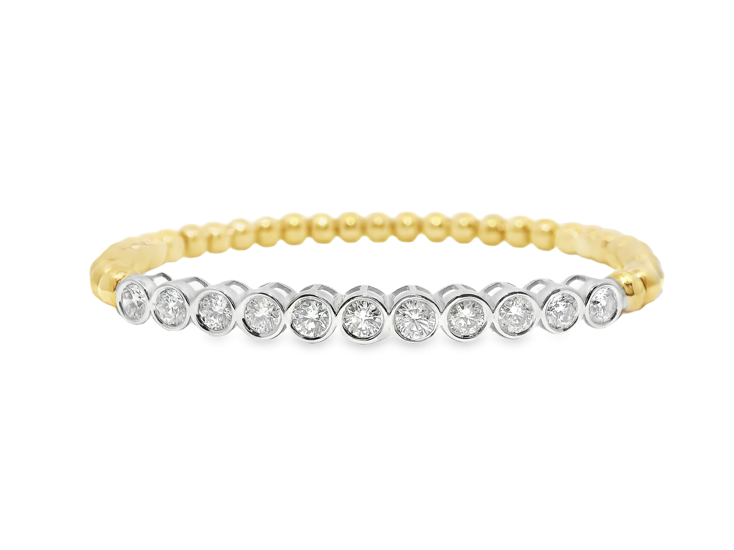 1.51CT Diamond Bangle 14k Yellow Gold