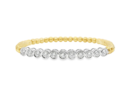 1.51CT Diamond Bangle 14k Yellow Gold