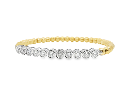 1.51CT Diamond Bangle 14k Yellow Gold