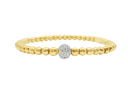 0.48CT Diamond Bangle 14k Yellow Gold