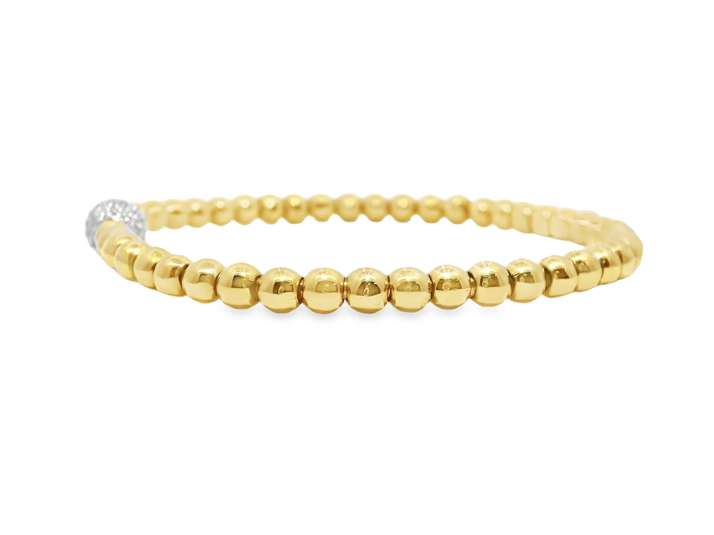 0.48CT Diamond Bangle 14k Yellow Gold