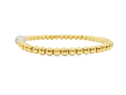 0.48CT Diamond Bangle 14k Yellow Gold