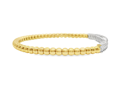 0.83CT Diamond Bangle 14k Yellow Gold