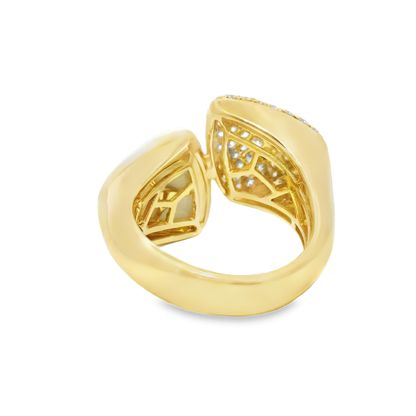 0.99CT Diamond Ring with White Agate 14k Yellow Gold