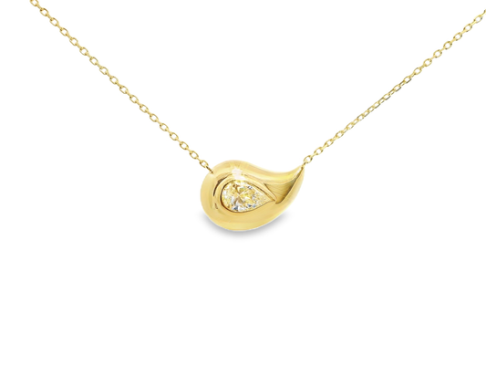 0.73CT Lab Diamond Pendant 14k Yellow Gold