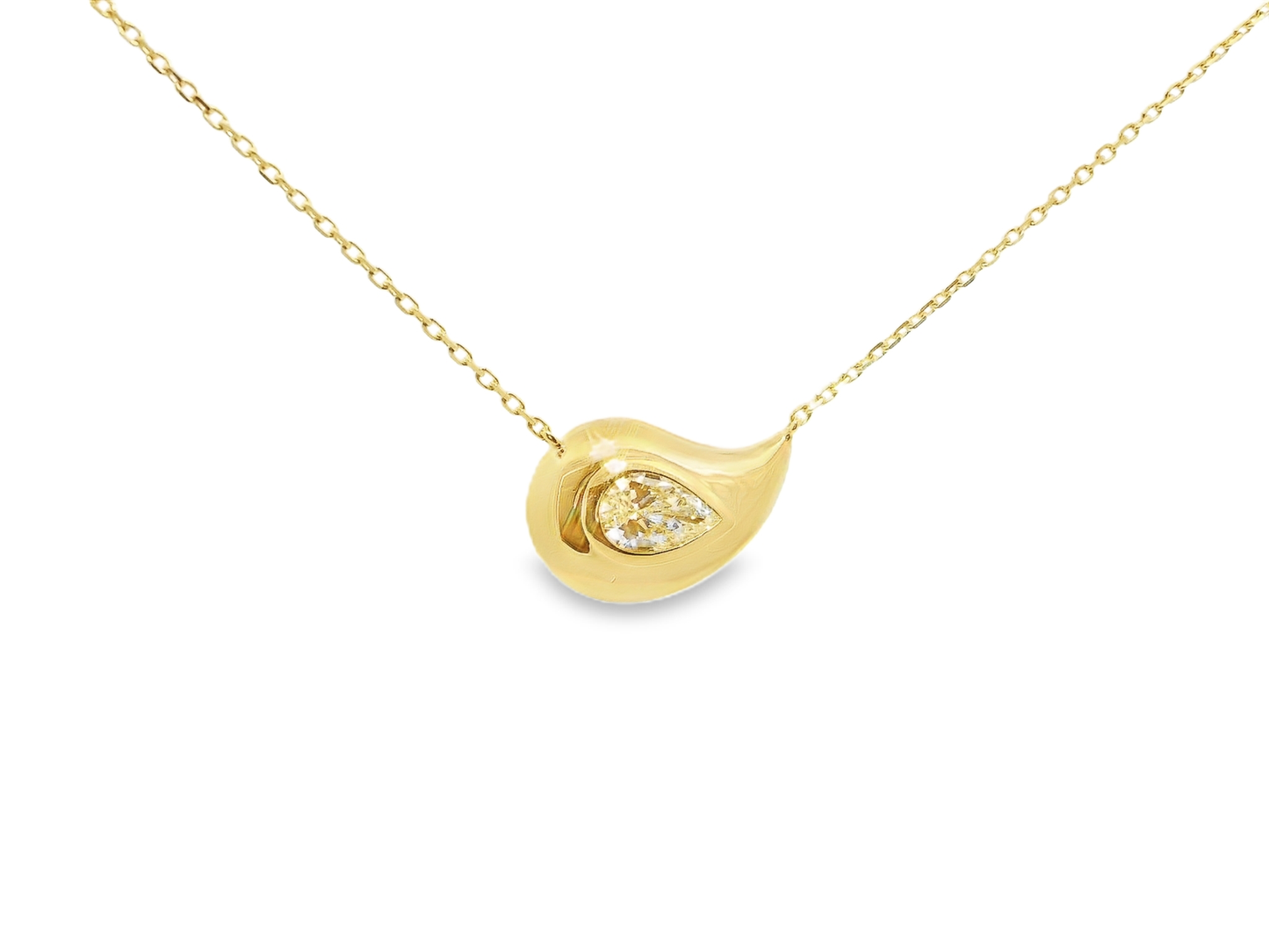 0.73CT Lab Diamond Pendant 14k Yellow Gold