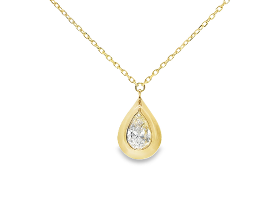 0.70CT Lab Diamond Pendant 14k Yellow Gold
