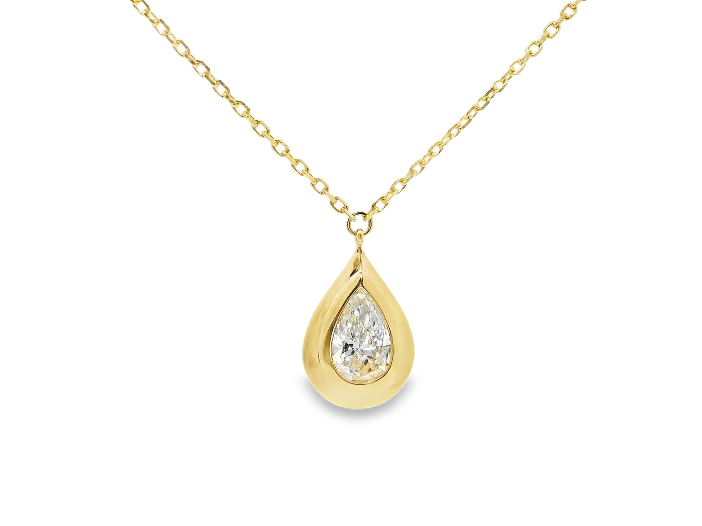 0.70CT Lab Diamond Pendant 14k Yellow Gold