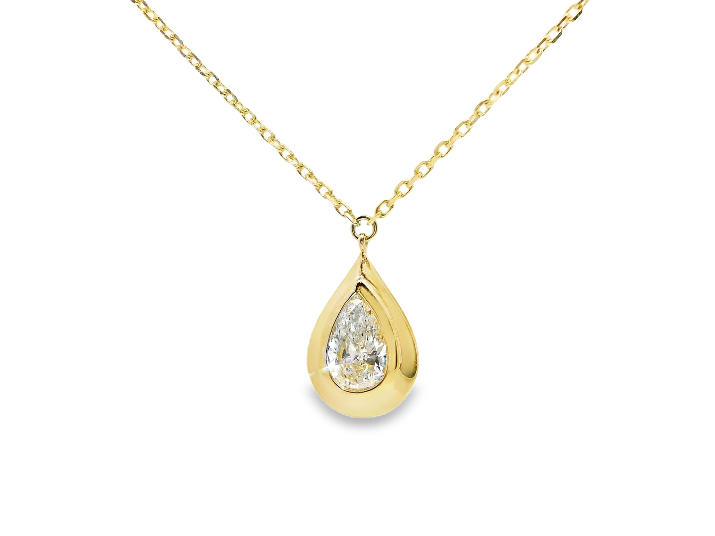 0.70CT Lab Diamond Pendant 14k Yellow Gold