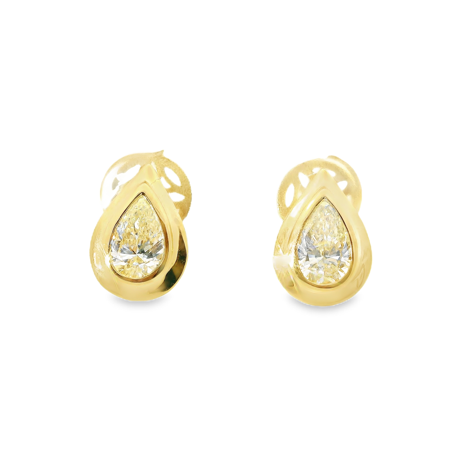 1.45CT Lab Diamond Pear Shape Earring 14k Yellow Gold