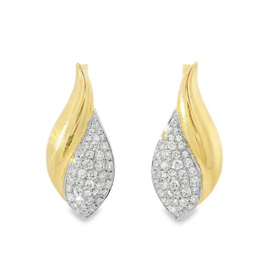 0.92CT Diamond Earring 14k Yellow Gold