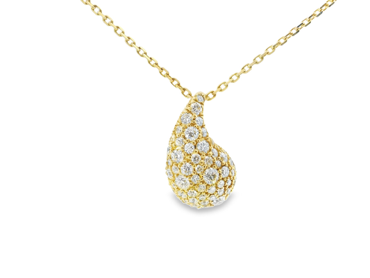 1.13CT Diamond Pendant 14k Yellow Gold