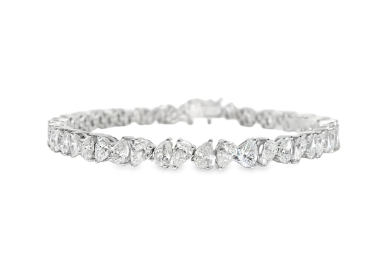 8.12CT Lab Diamond Bracelet 14k White Gold