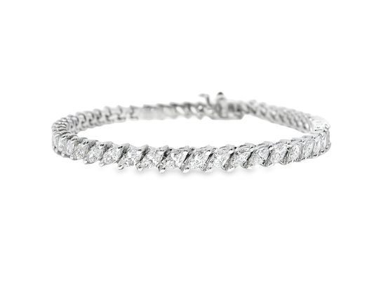 4.47CT Marquise Lab Diamond Bracelet 14k White Gold