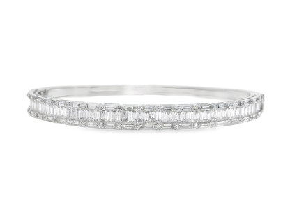 3.17CT Diamond Bangle 18k White Gold