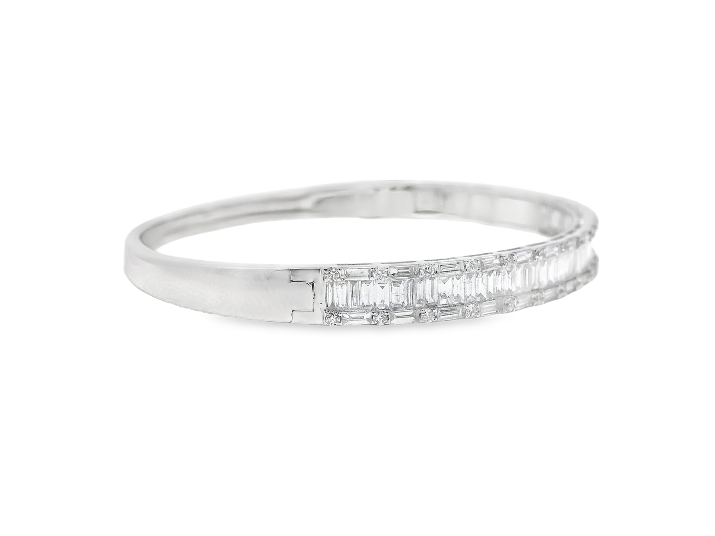 3.17CT Diamond Bangle 18k White Gold