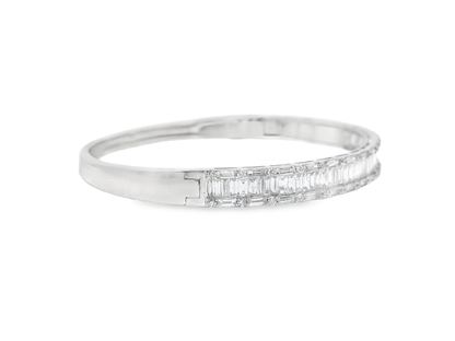 3.17CT Diamond Bangle 18k White Gold