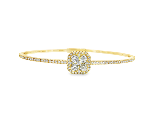 1.29CT Diamond Bangle 18k Yellow Gold
