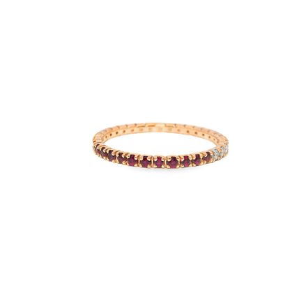 0.25CT Diamond 0.27CT Ruby Ring 18k Rose Gold