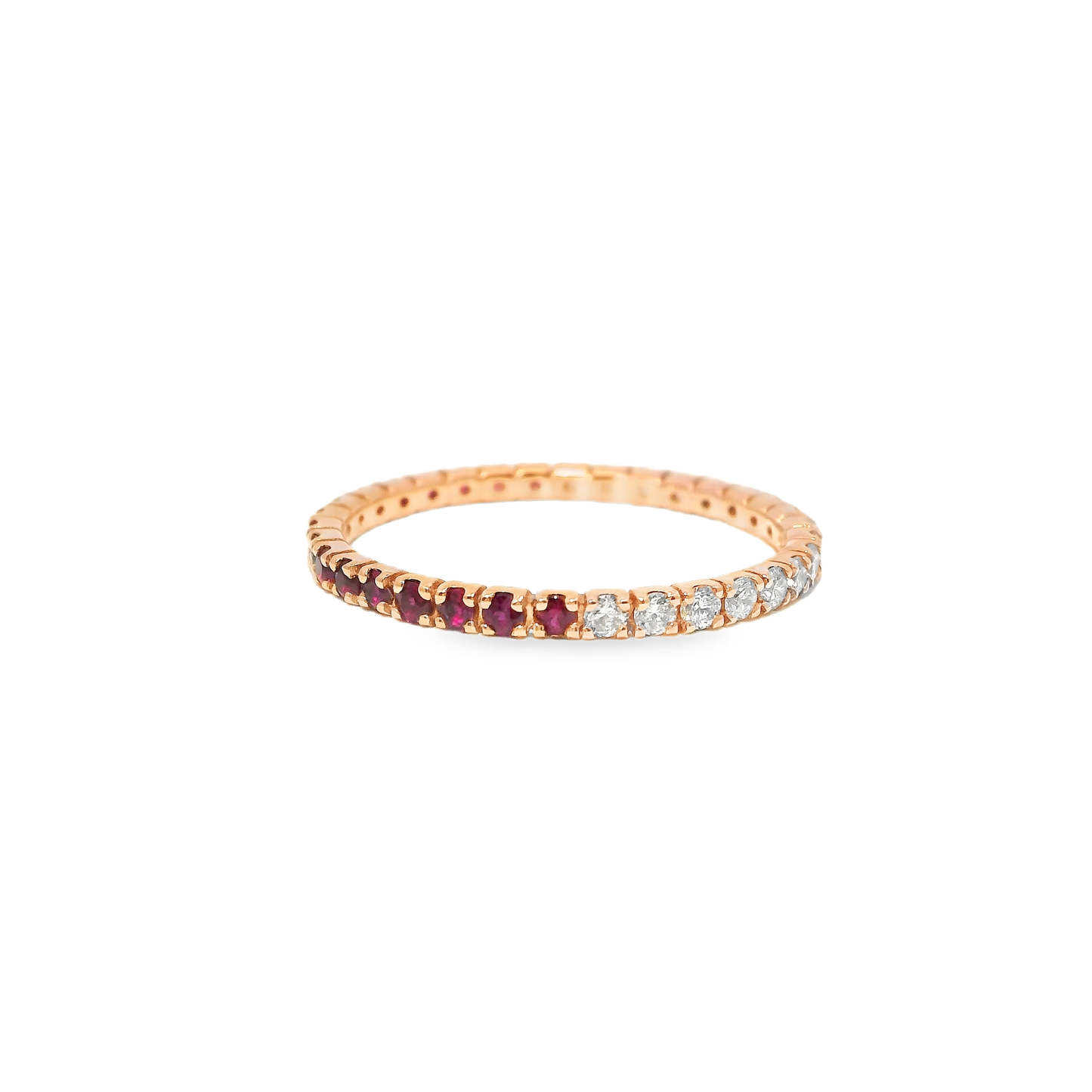 0.25CT Diamond 0.27CT Ruby Ring 18k Rose Gold