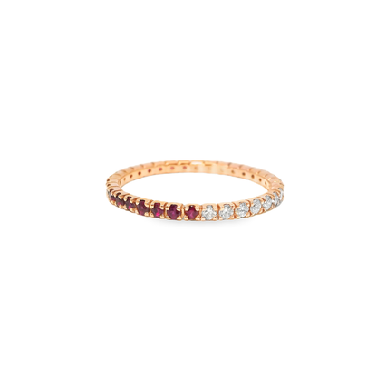 0.25CT Diamond 0.27CT Ruby Ring 18k Rose Gold